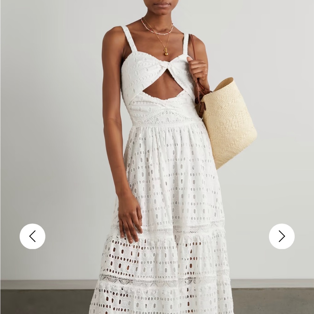 Worn once WAIMARI NET SUSTAIN Rosie cutout broderie anglaise cotton-voile dress